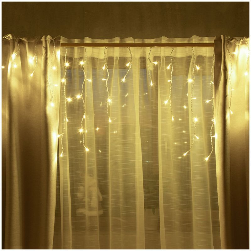 Электрогирлянда светодиодная Vegas "Бахрома", 48 ламп, теплый свет, 8 режимов, 12 нитей, 2*0,6м