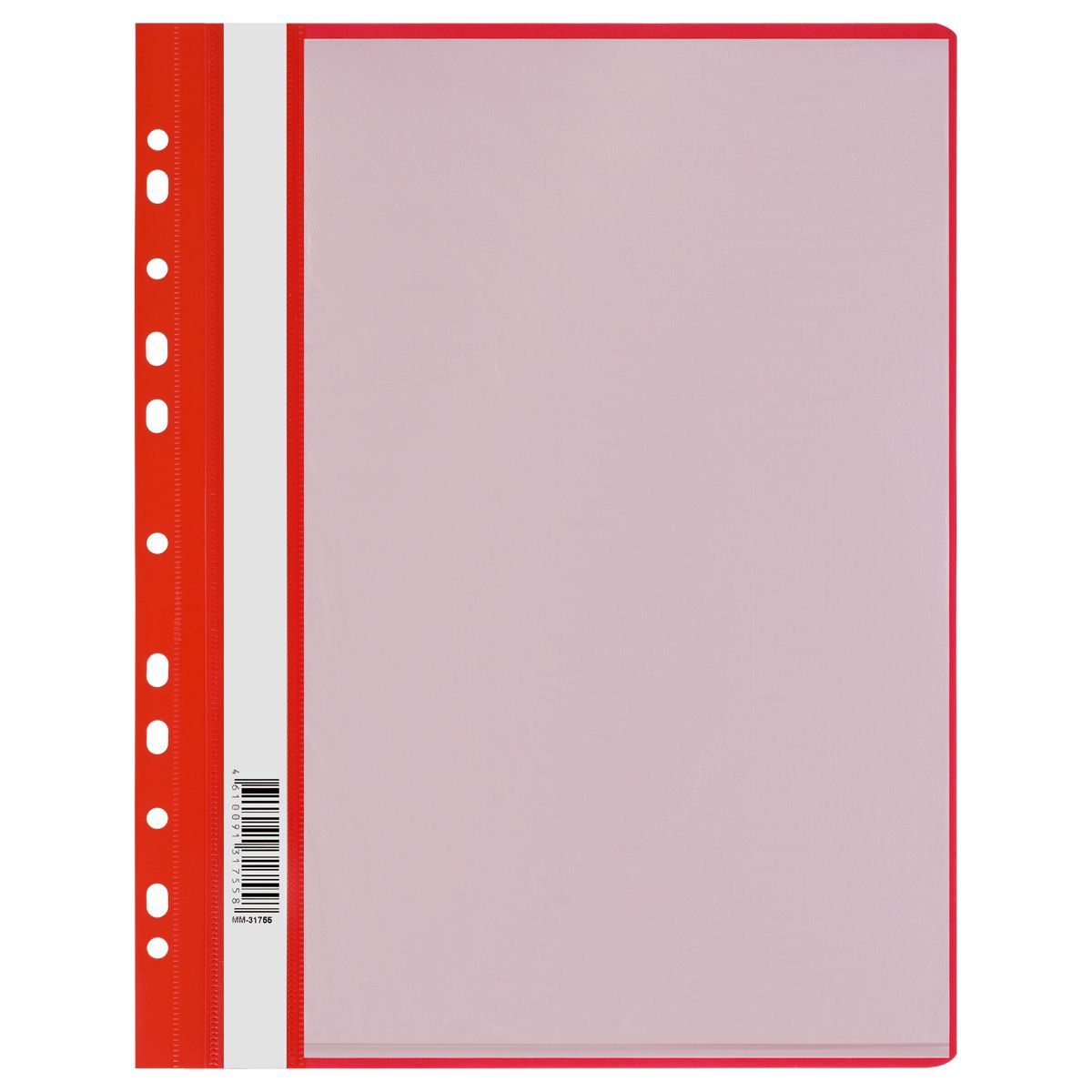 Папка-скоросшиватель с 10 вкладышами СТАММ с перфорацией, А4, 160мкм, пластик, красная РОССИЯ СТАММ СТАММ  ТНВЭД 3926100000