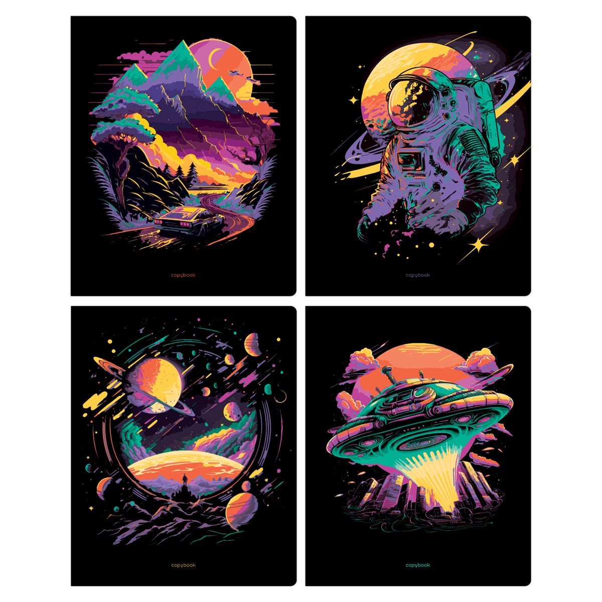 Тетрадь 48л., А5, клетка BG "Просторы Вселенной",неоновый пантон, 6 цветов РОССИЯ BG БиДжи  ТНВЭД 4820200000