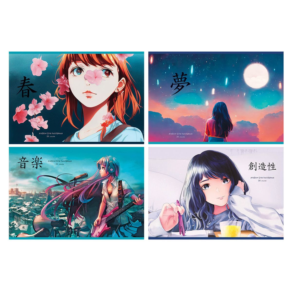 Альбом для рисования 32л., А4, на скрепке BG "Аниме. За мечтой" эконом РОССИЯ BG БиДжи  ТНВЭД 4820900000