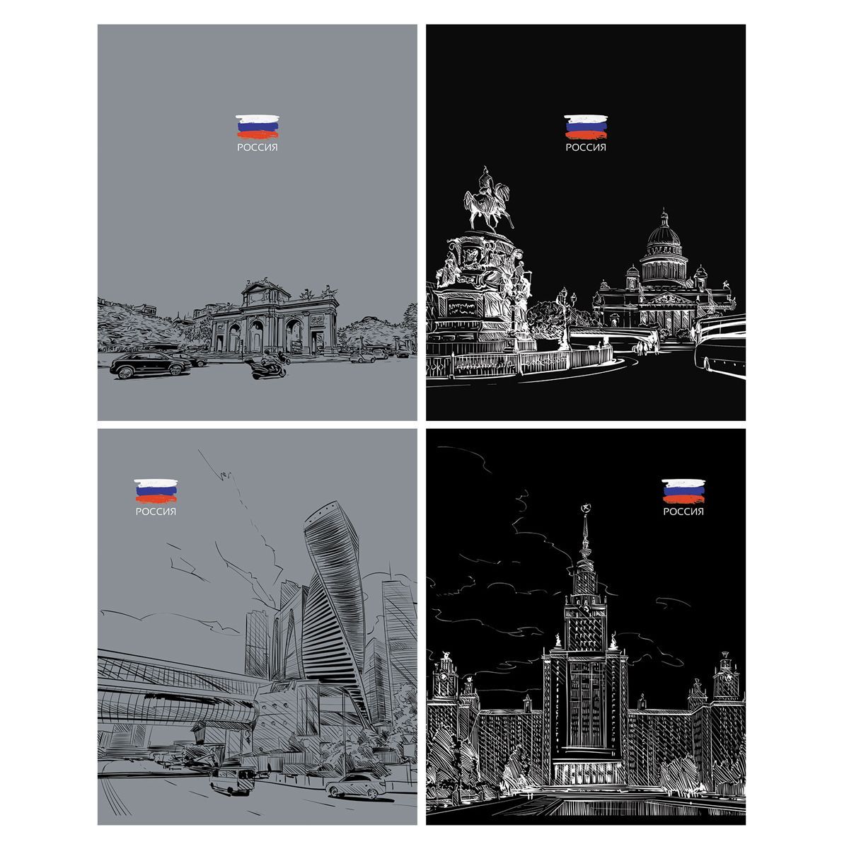 Тетрадь 48л., А5, клетка BG "Патриотизм. Контрасты", эконом РОССИЯ BG БиДжи  ТНВЭД 4820200000