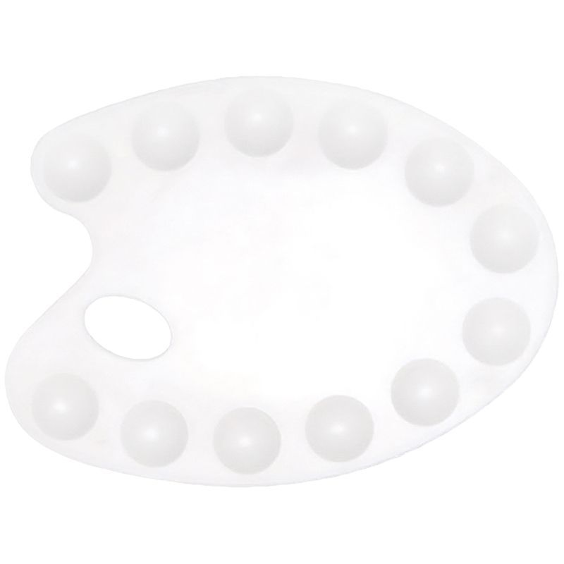 Палитра Гамма, малая, овальная, 12 ячеек, белая, пластик РОССИЯ Гамма Гамма_детство/школа  ТНВЭД 3926100000