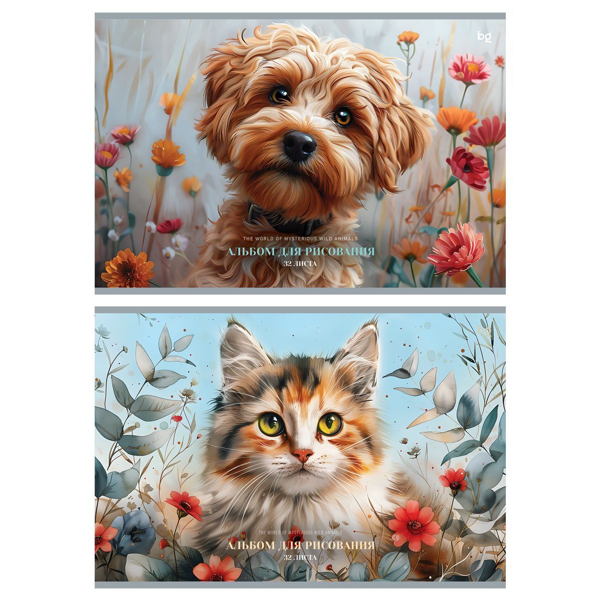 Альбом для рисования 32л., А4, на скрепке BG "Домашние питомцы", эконом РОССИЯ BG БиДжи  ТНВЭД 4820900000
