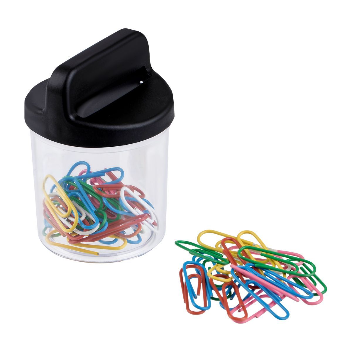 Скрепочница магнитная СТАММ, 50 цветных скрепок, прозрачный корпус, картонная коробка РОССИЯ СТАММ СТАММ  ТНВЭД 3926100000