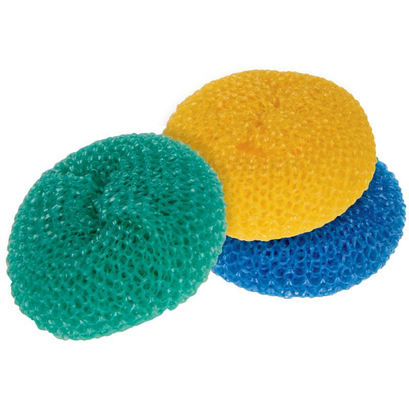 Губки для посуды OfficeClean, пластиковые, сетчатые, 80*80*25мм, 3шт.