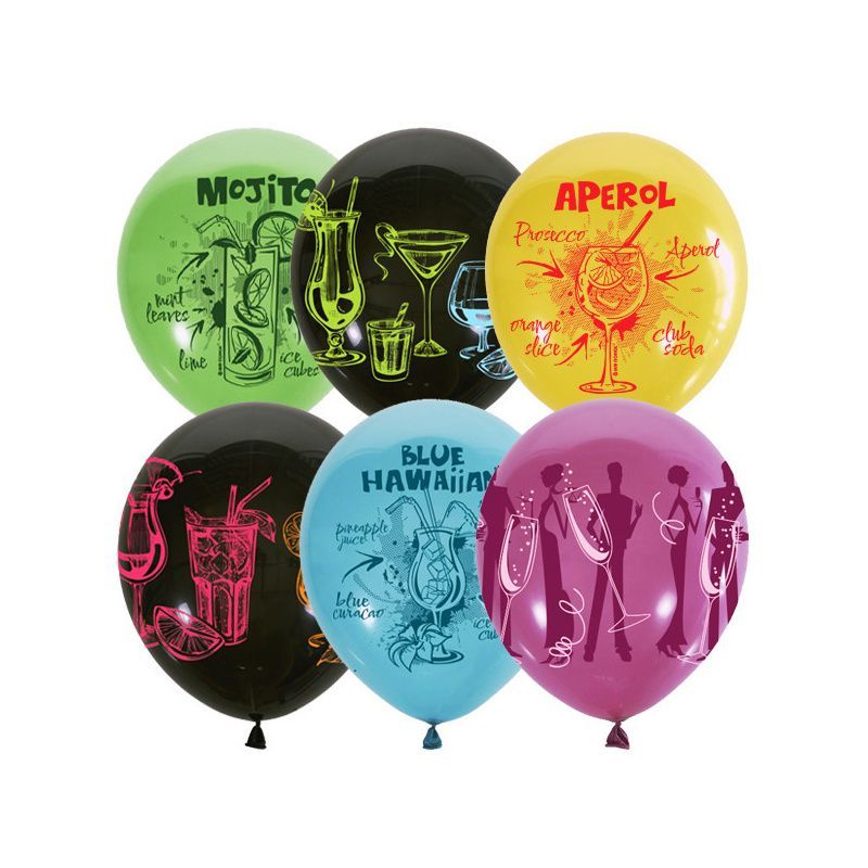 Воздушные шары,  25шт., M12/30см, ПатиБум "Коктейль Пати", ассорти МЕКСИКА ПатиБум Поиск 10013160/021021/0607825 ТНВЭД 9503009909