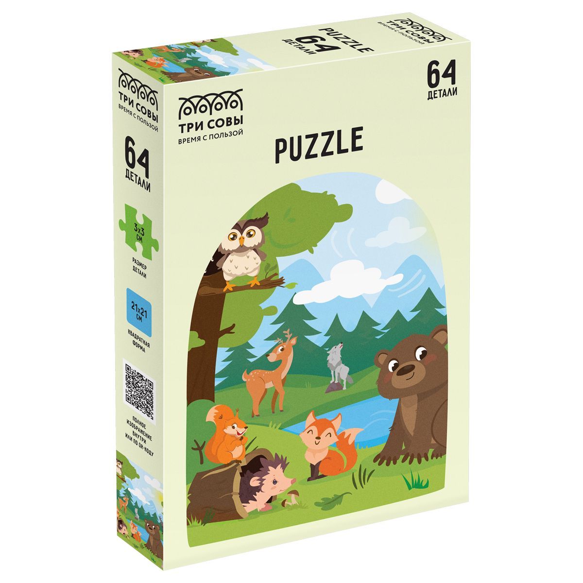 Пазл  64 эл. ТРИ СОВЫ "Звери у реки"РОССИЯ ТРИ СОВЫ ТРИ СОВЫ  ТНВЭД 9503006900