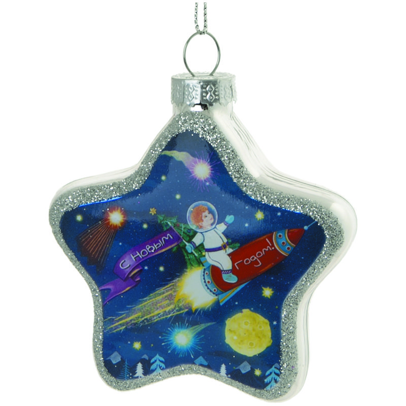 Елочное украшение из стекла "Космос", 2*7,5*7,5см