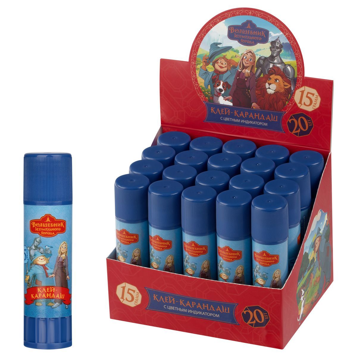 Клей-карандаш Мульти-Пульти "Волшебник Изумрудногогорода", 15г, ПВП КИТАЙ Мульти-Пульти Мульти-Пульти 10702070/190525/5167274/1 ТНВЭД 3506100000