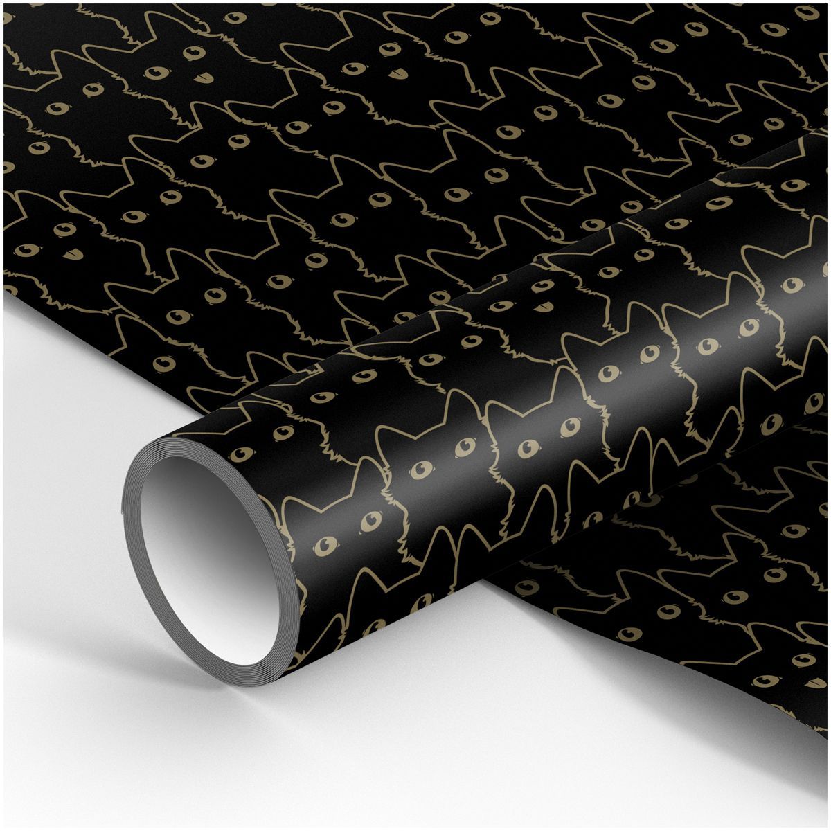 Упаковочная бумага глянц. 70*100см, MESHU "Ночь котов", 80г/м2 РОССИЯ MESHU MESHU  ТНВЭД 4811490000