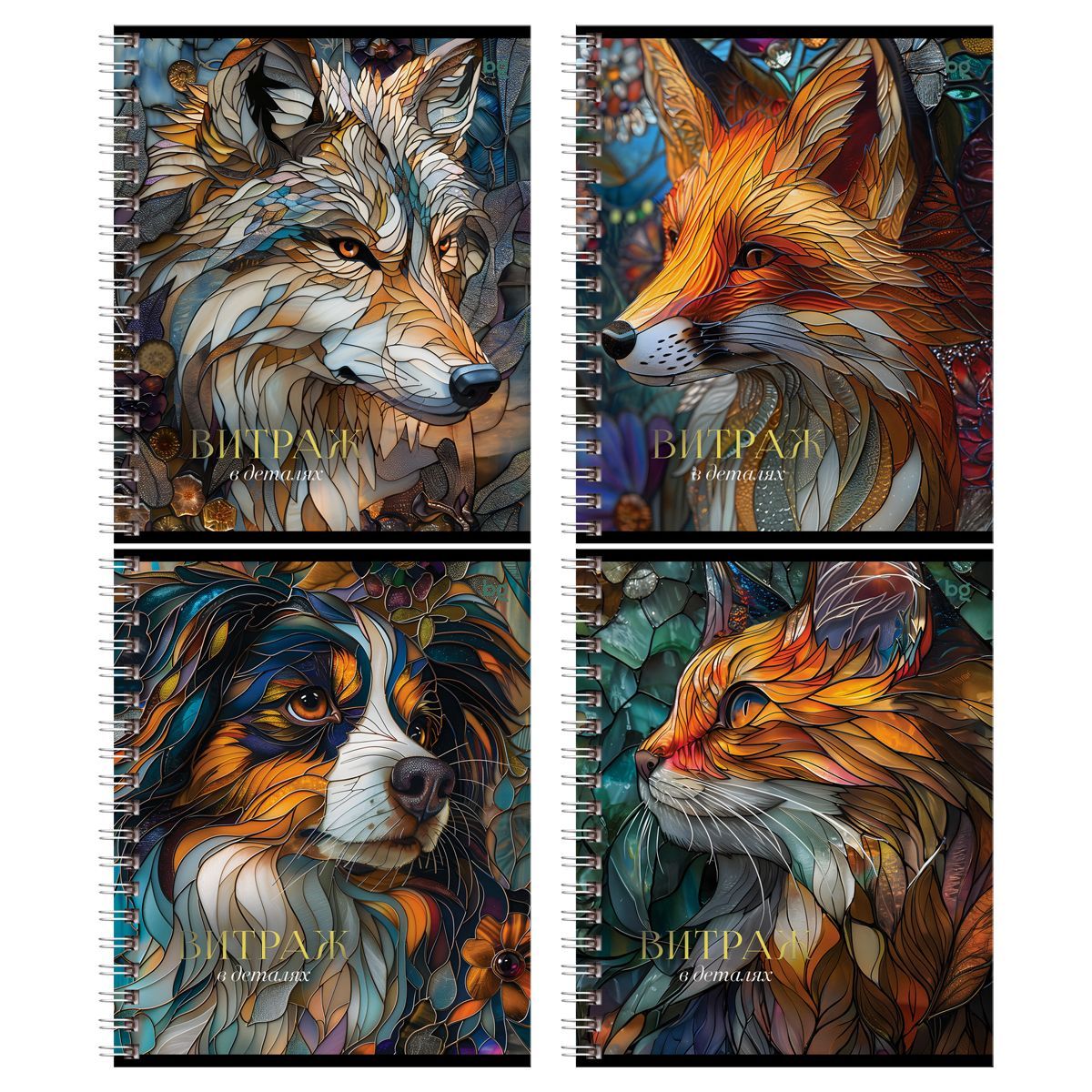 Тетрадь 48л., А5, клетка на гребне BG "Витраж", матовая ламинация, тиснение фольгой РОССИЯ BG БиДжи  ТНВЭД 4820200000