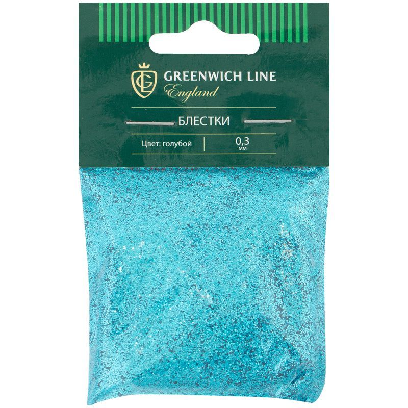 Блестки декоративные Greenwich Line, размер 0,3мм, 20г, голубой