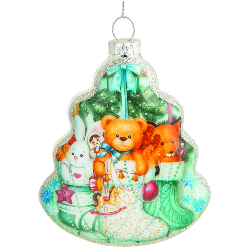 Елочное украшение из стекла "Зверята", 2*9,5*8см
