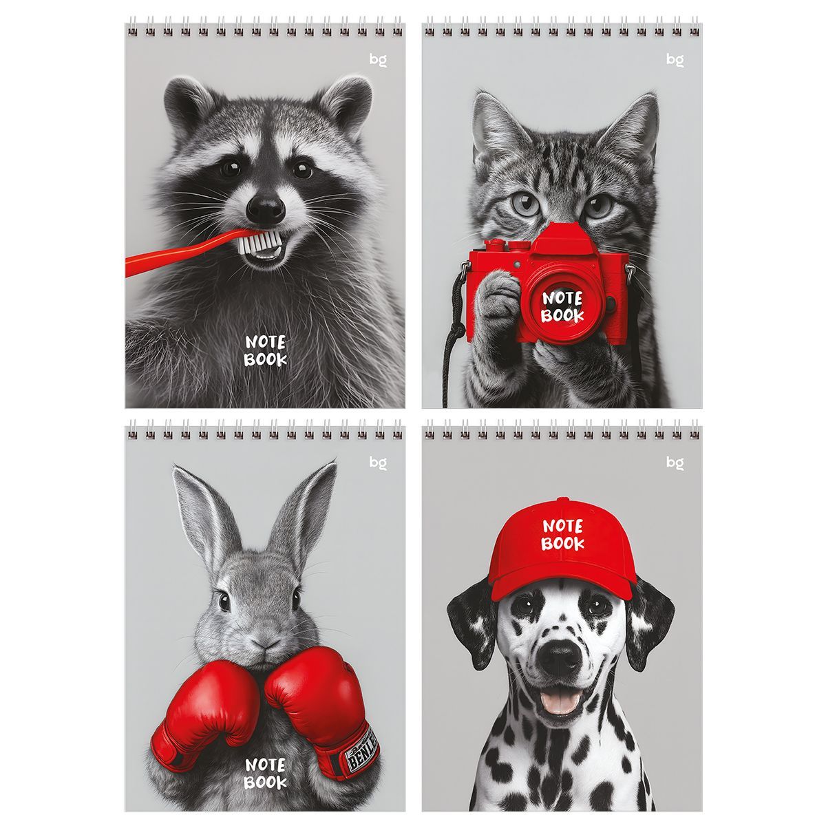 Блокнот А5 60л. на гребне BG "Pet and red", твердая подложка РОССИЯ BG БиДжи  ТНВЭД 4820103000