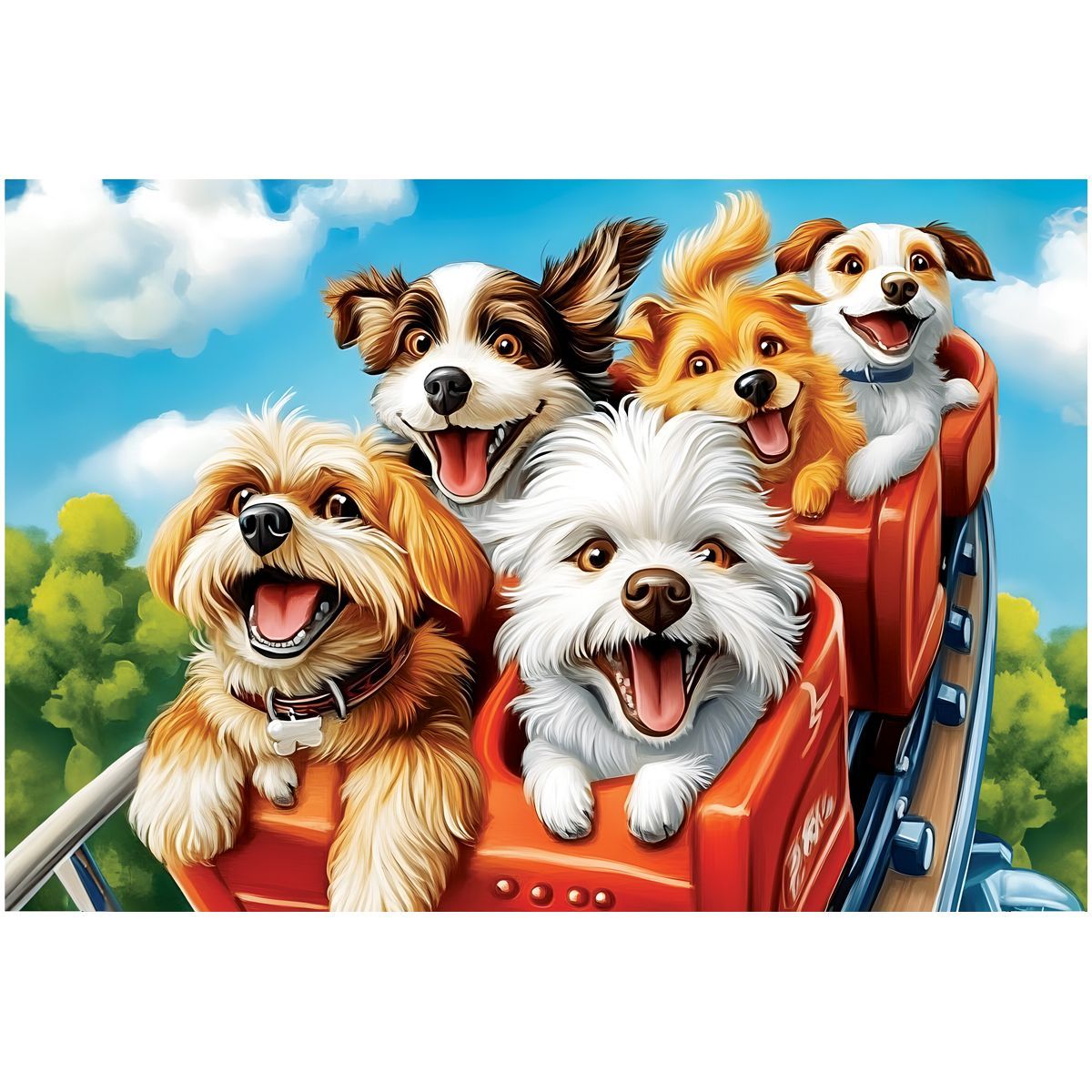 Пазл  104 эл. ТРИ СОВЫ "Пёсики на американских горках" РОССИЯ ТРИ СОВЫ ТРИ СОВЫ  ТНВЭД 9503006900