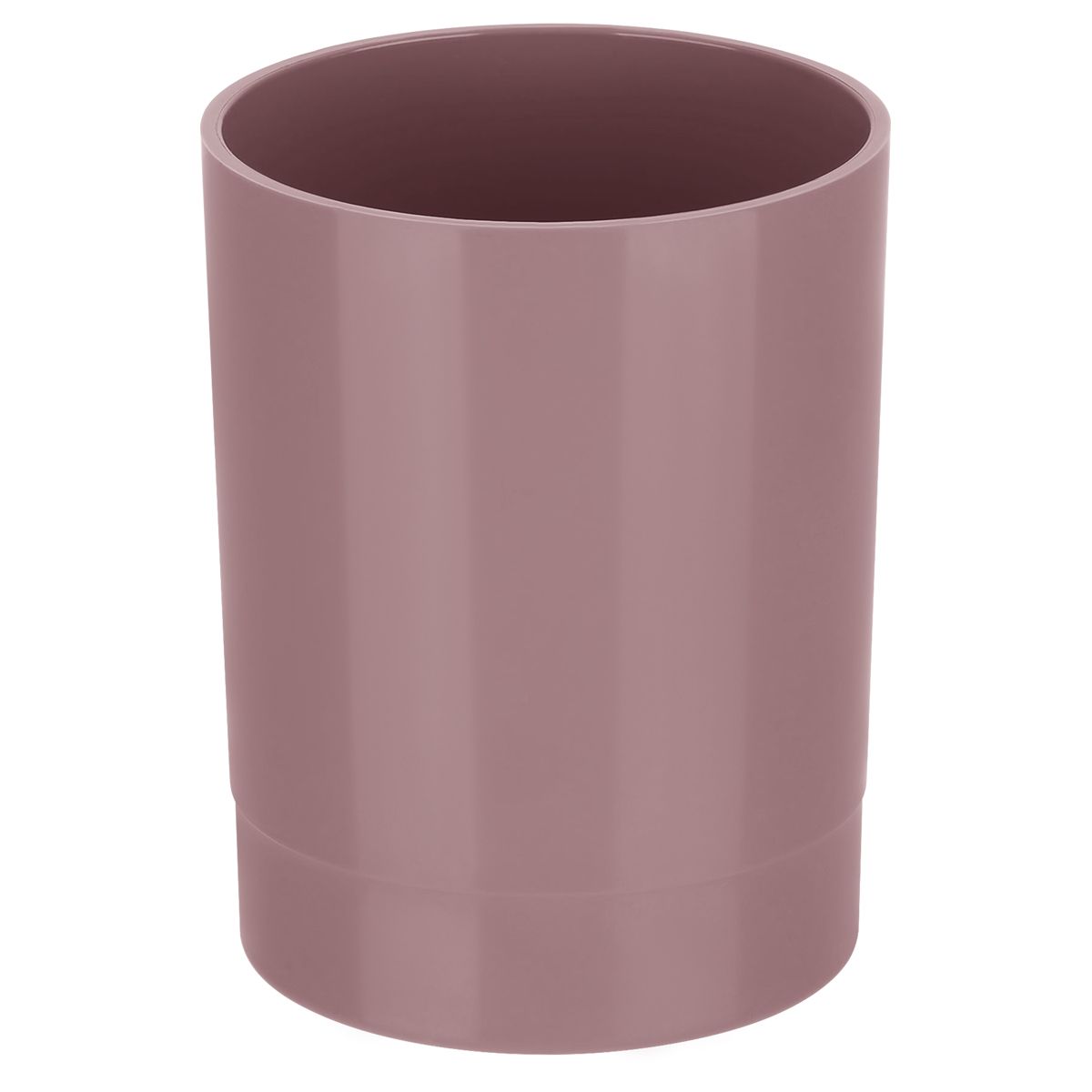 Подставка-стакан СТАММ "Офис. Voyage. Agra", пластиковая, круглая, бордовая