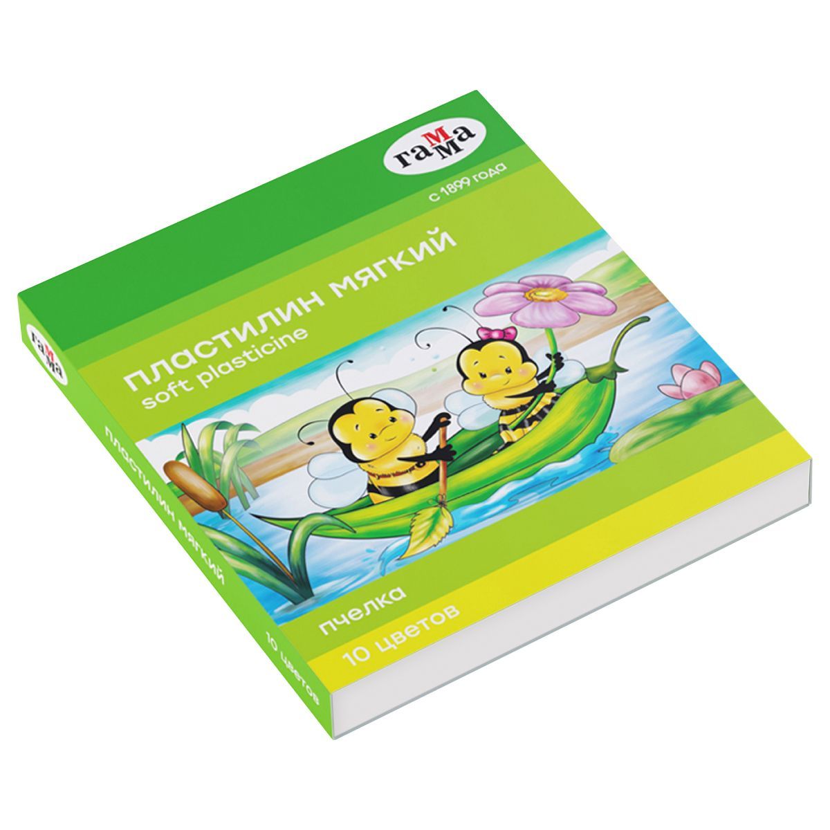 Пластилин восковой мягкий Гамма "Пчелка", 10 цветов, 150г, со стеком, картон. упаковка РОССИЯ Гамма Гамма_детство/школа  ТНВЭД 3407000000