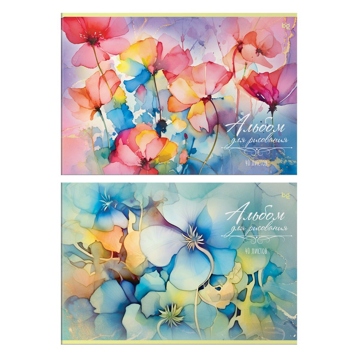 Альбом для рисования 40л., А4, на скрепке BG "Цветочная фантазия" РОССИЯ BG БиДжи  ТНВЭД 4820900000